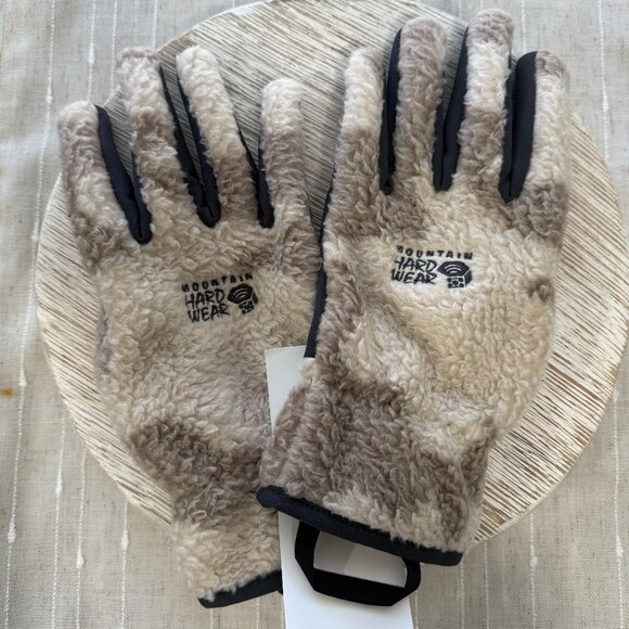 Mountain Hardwear HiCamp Sherpa Fleece Gloves Men's Large Touchscreen Warm Beige - Picture 1 of 7